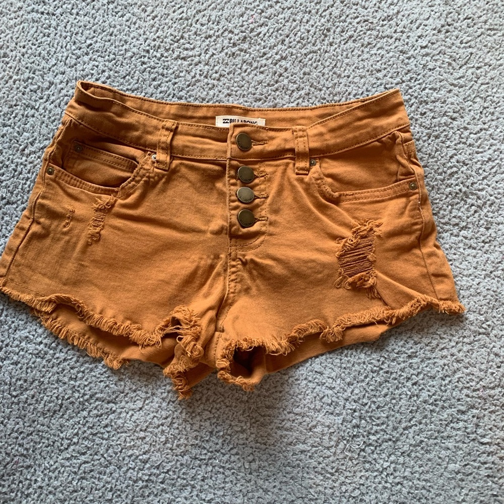BILLABONG distressed low rise denim shorts